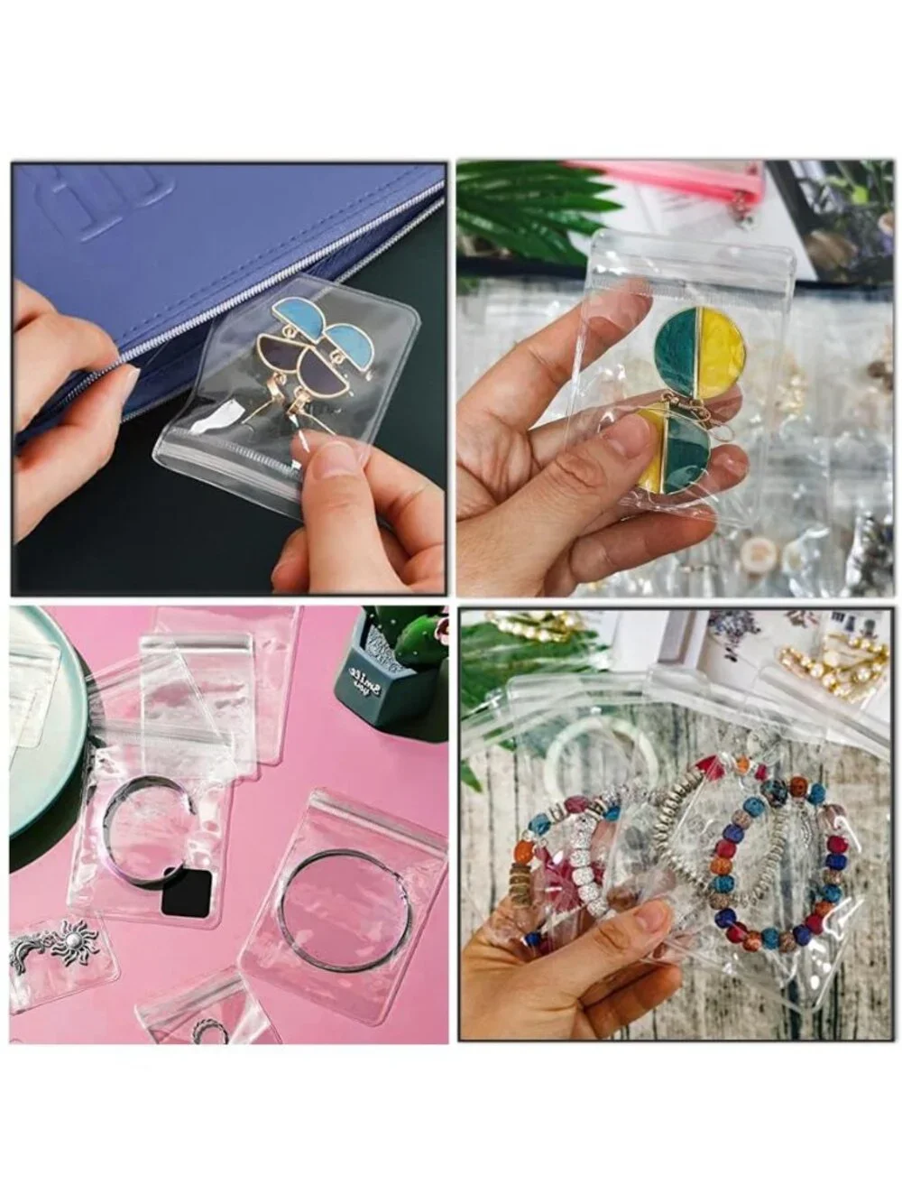 Travel Jewelry Organizer Case Clear Storage Binder Earrings Necklace Rings